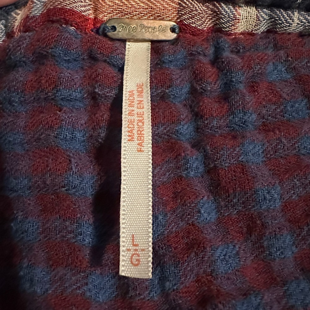 Free People Oversized Mixed Plaid Button Down - Picture 6 of 6